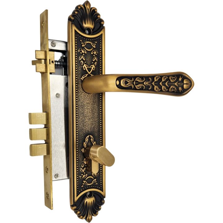 Solid Brass Lever Handle with matt black detailing  - Made in Vienna, Italy