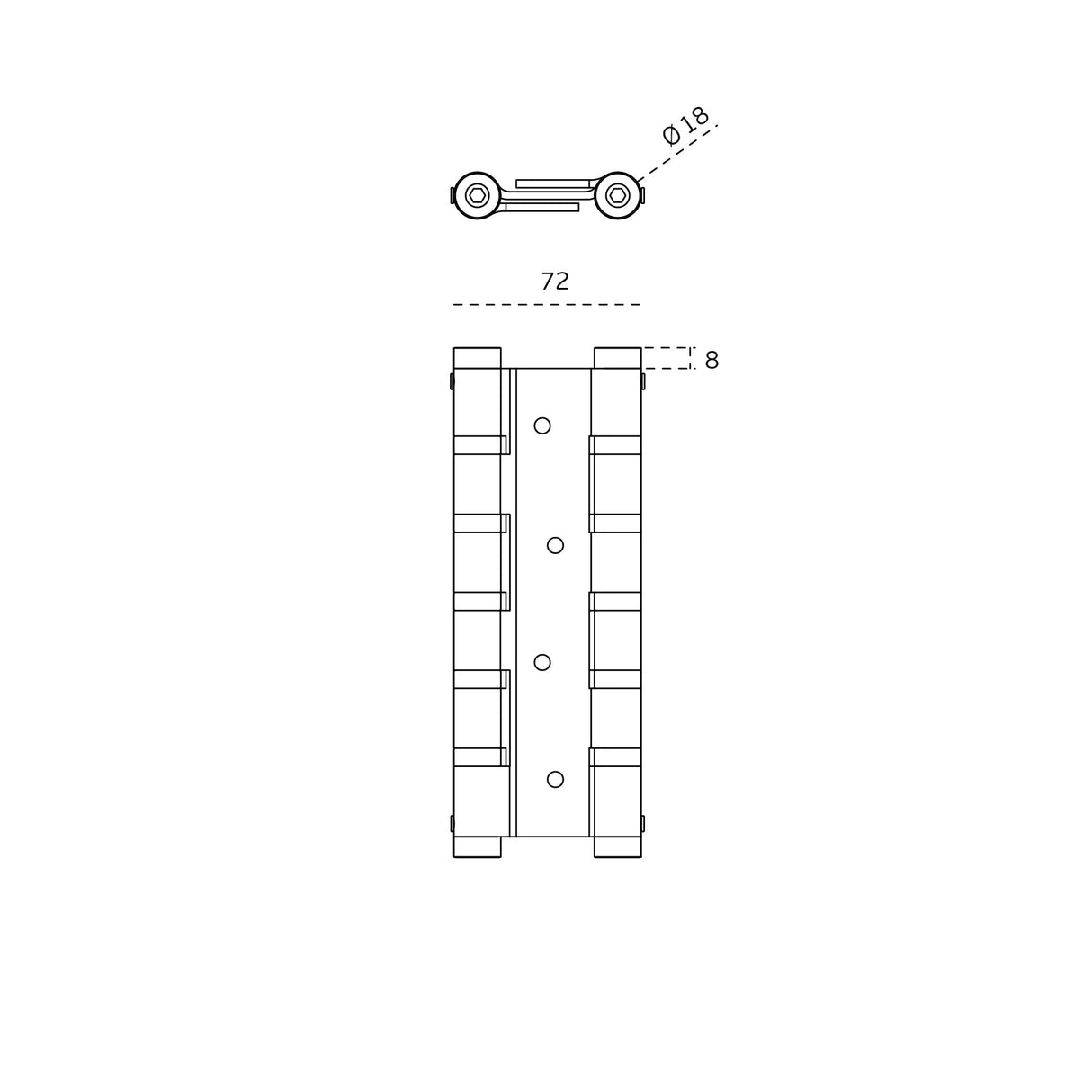 Heavy Duty Double Action Hinge - Each - Decor Handles - HINGES