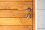 Stainless Steel Tubular Door Handle on Rose