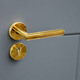 Knurled Lever Door Handle on Round Rose