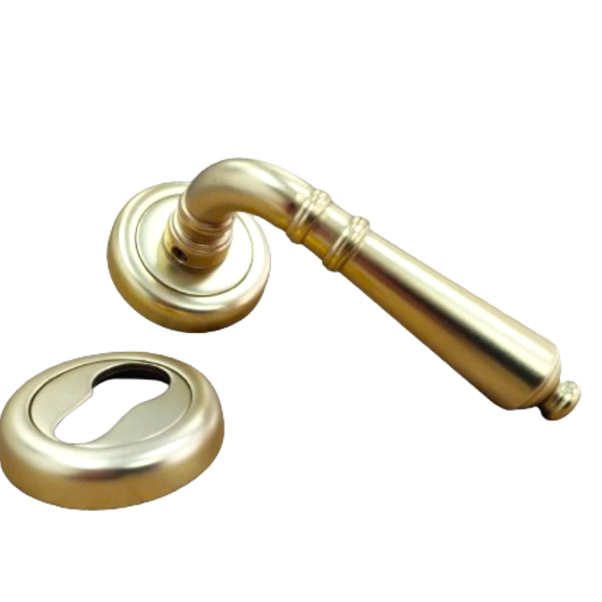 Aurelia Italian lever door handle on round rose