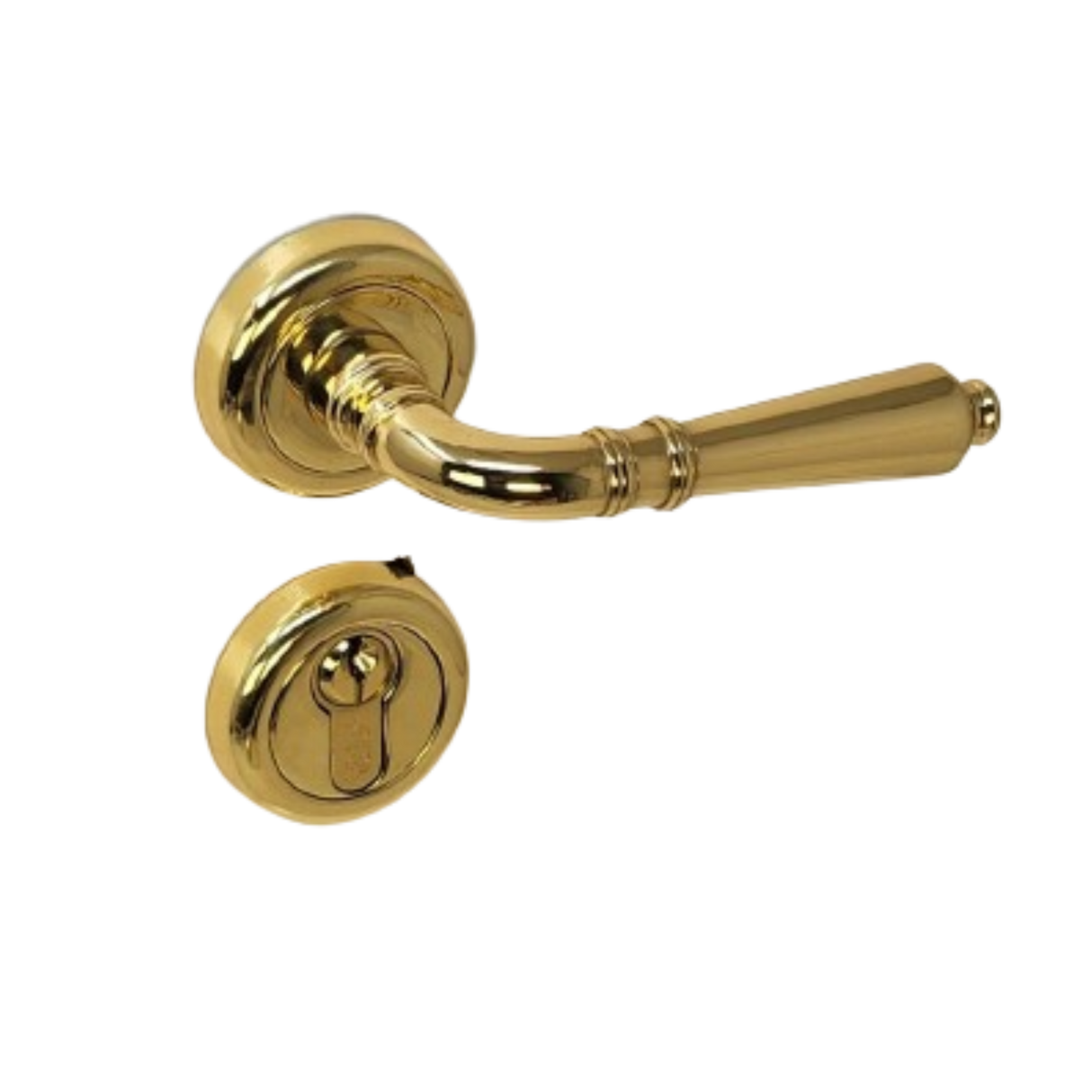 Aurelia Italian lever door handle on round rose