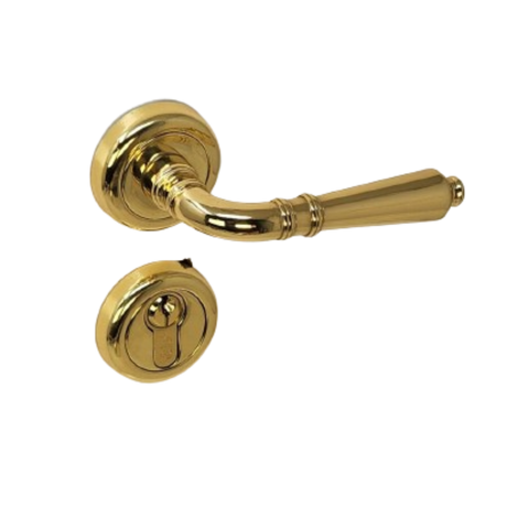 Aurelia Italian lever door handle on round rose