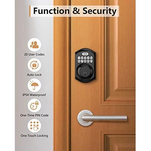 Keyless Entry Door Lock - TEEHO Electronic Keypad Deadbolt with Keypads