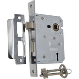 Matt Chrome Classic Door Handles on Back Plate with 2 Lever Lock