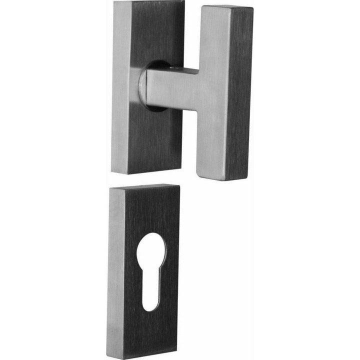 Square "T" shaped lever handle on rose