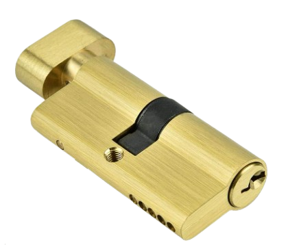 Satin Brass Knob Cylinder - 65mm