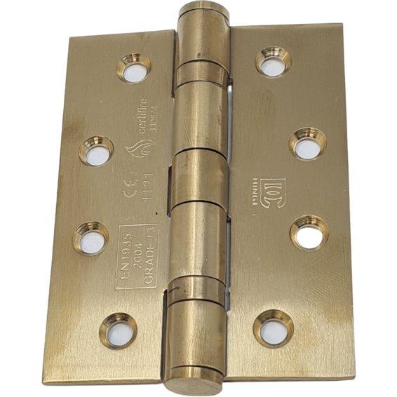 Brass PVD Butt Hinge 100mm x 75mm x 3mm (Fire Rated)