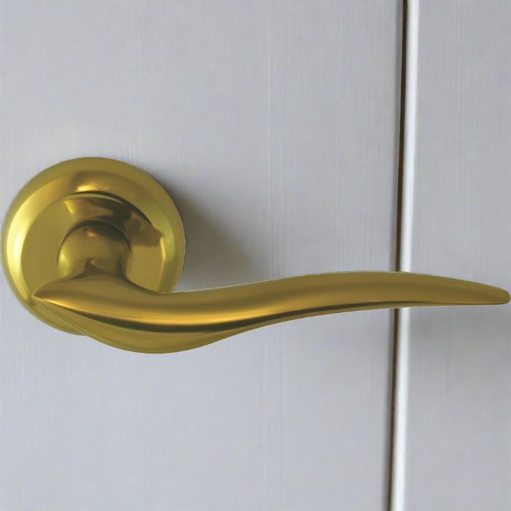 "Dove" - Classic Door Handle on Rose