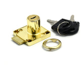 Drawer Lock and Keys - Brass Plated