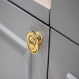 Solid Brass Classic Knob with Ring - 30mm