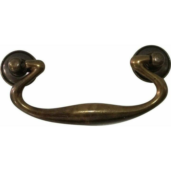 English Brass Cupboard Handle - Drop Handle - 76mm