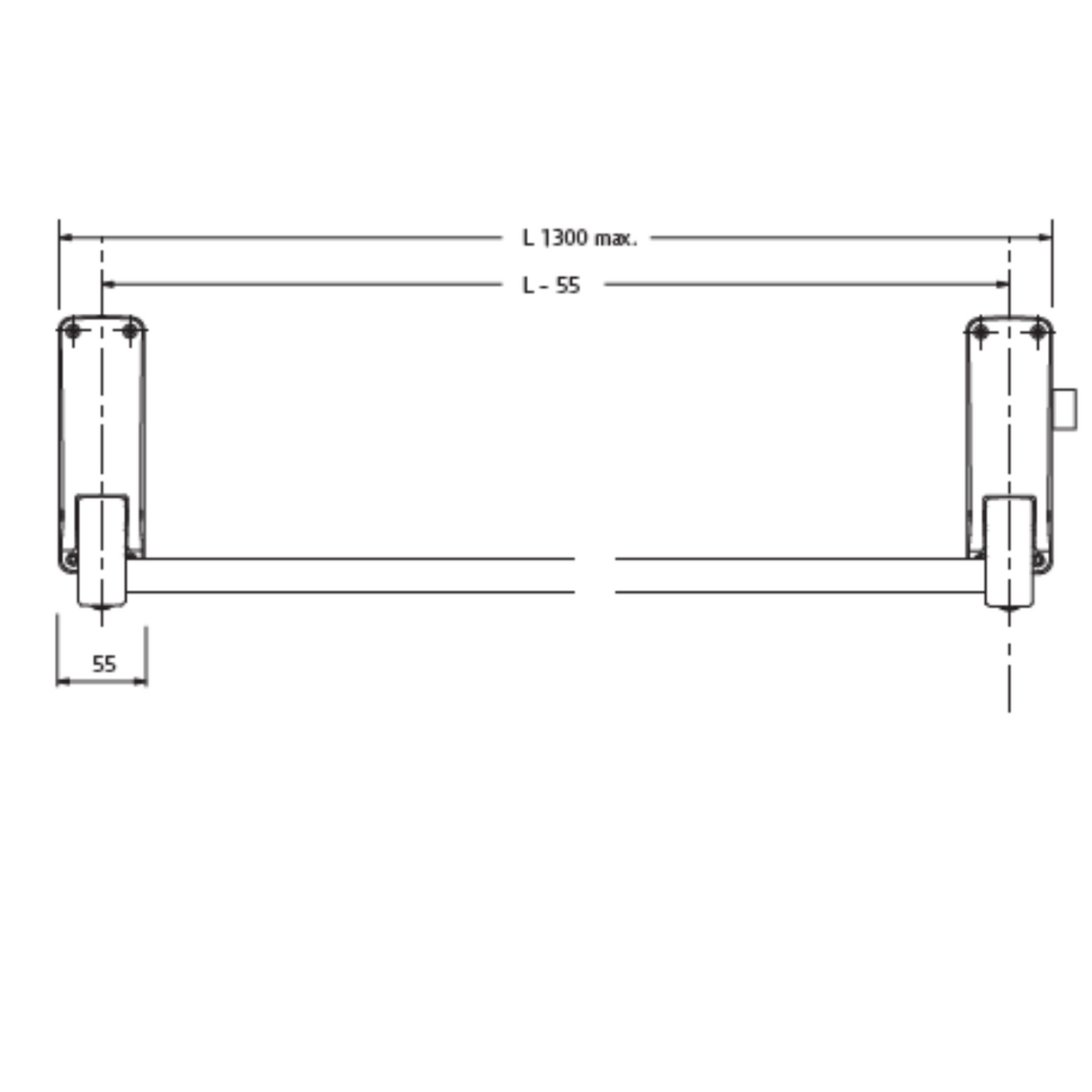 Briton Single Door Emergency Push Bar with Vertical Panic Bolt