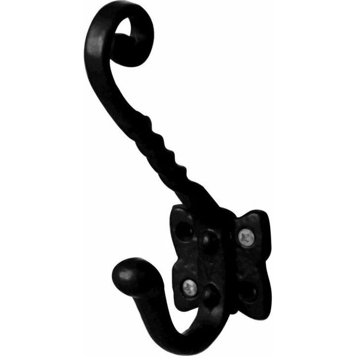 Black wrought iron hat & coat hook