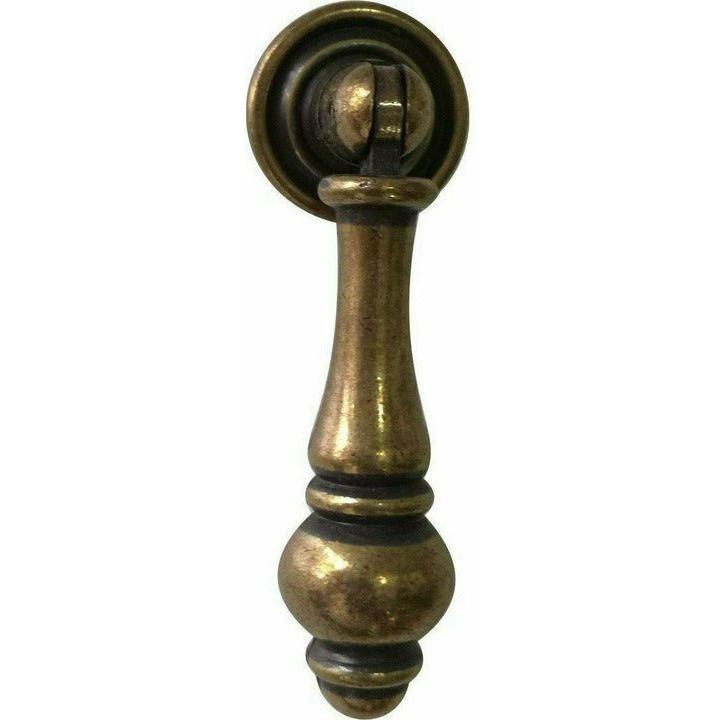 Antique Brass Cupboard Handle - Drop