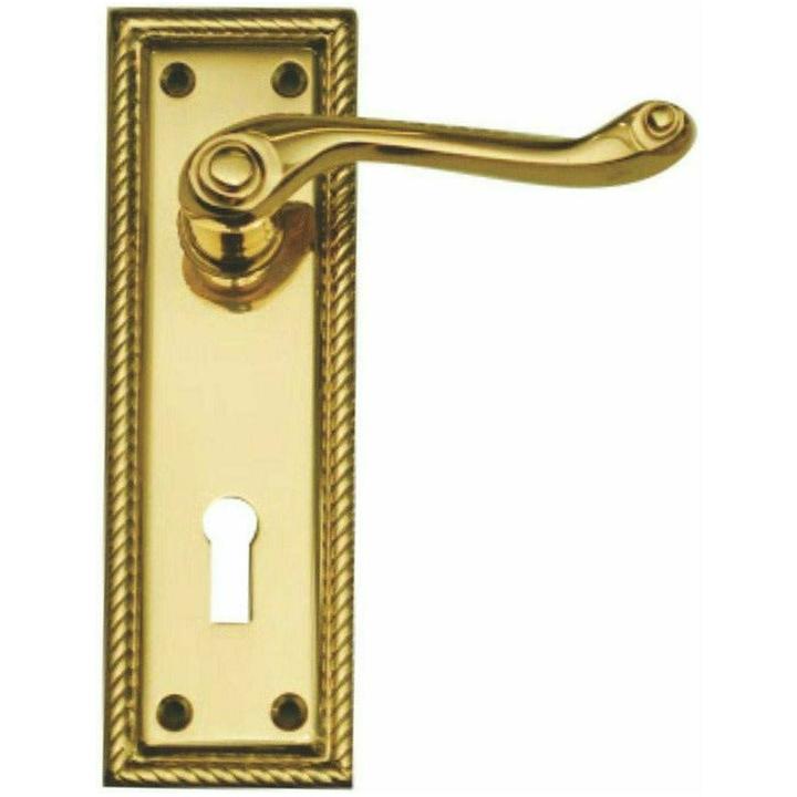 Georgian lever handle on plate with 2 lever lock