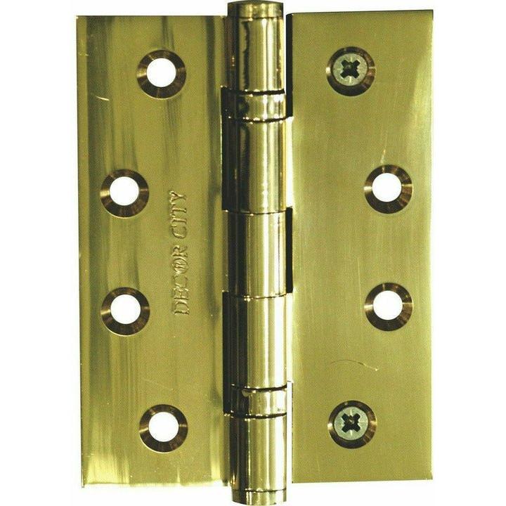 Solid Brass Ball Bearing Door Hinges - 100 X 75mm x 3mm - Fire Rated