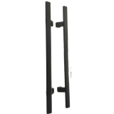 600mm Matt black offset oval grip T-pull handles (sold in pairs)