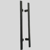 600mm Matt black offset oval grip T-pull handles (sold in pairs)