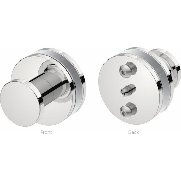 1006 Glass Mounting RL RND + PULL KNOB (Single Set) -POLS - Decor Handles - Bathroom Accessories