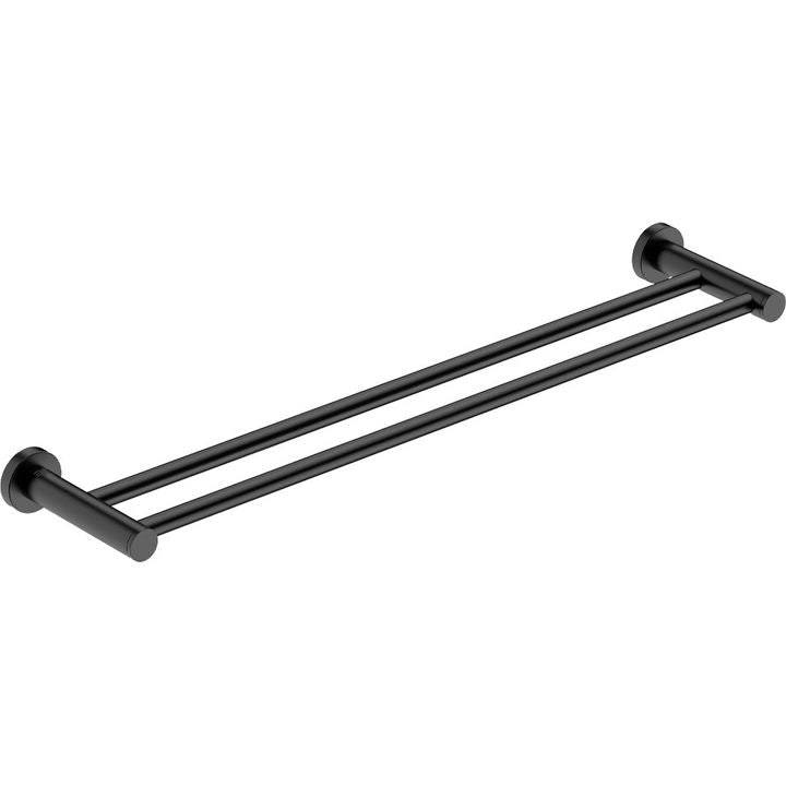 4682 Double Towel Rail 650mm -MBLK - Decor Handles - Bathroom Accessories