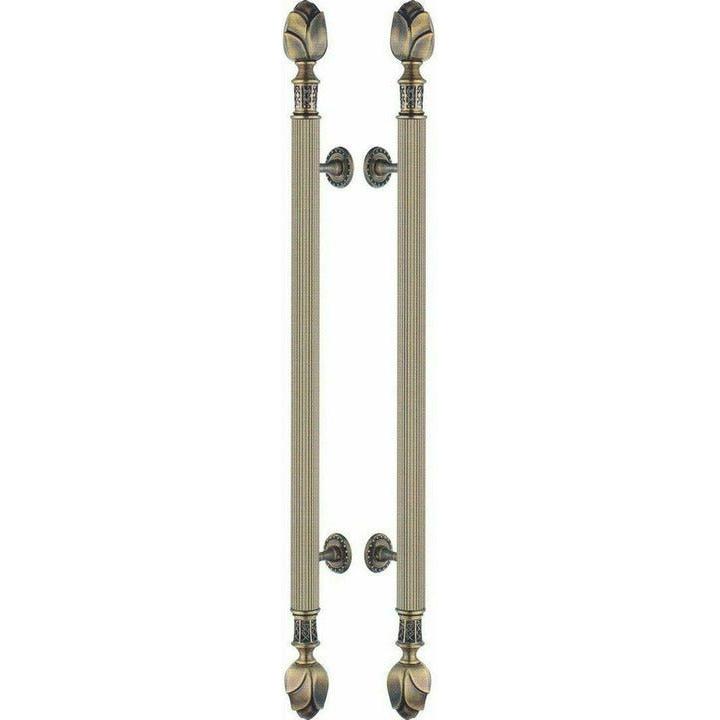 Antique Brass Door Handles -  1200MM - Back-to-Back - Decor Handles