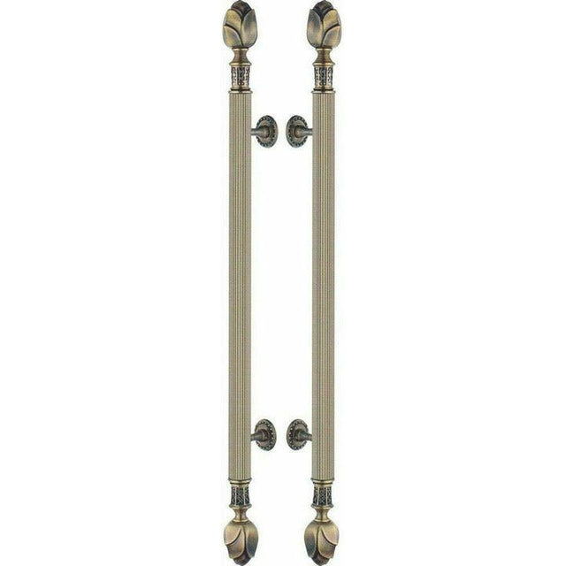 Antique Brass Door Handles -  1200MM - Back-to-Back - Decor Handles