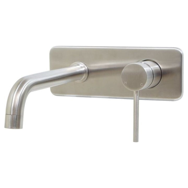 Basin Concealed Mixer with Spout - Neo Stainless Steel - Decor Handles - Taps