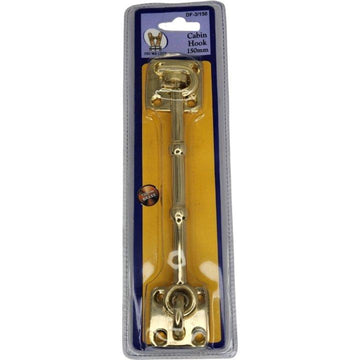 Cabin hook silent type latch with eye 200 mm solid brass and