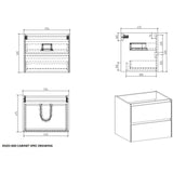 Enzo Cabinet 600 White and Basin - Decor Handles