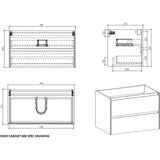 Enzo Vanity Cabinet 800 White with Basin - Decor Handles - Bathroom vanities and storage units