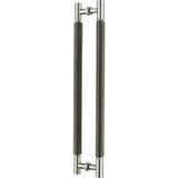 Leather and stainless steel pull handle - Decor Handles