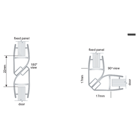 MAGNETIC SHOWER DOOR SEAL FOR 90° & 180° CLOSING - 2.5m Length - Decor Handles - shower accesories