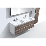 Milan 1200 Double Drawer vanity with Basin - Decor Handles