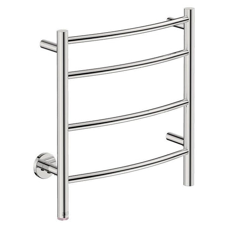 NATURAL 4 Bar 500mm Curved Heated Towel Rail with PTSelect Switch - Decor Handles - Heated Towel Rails