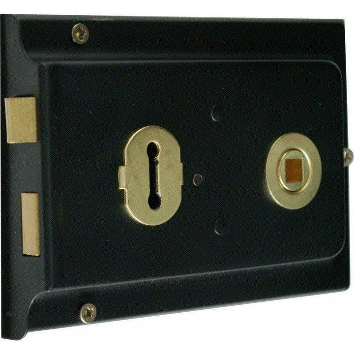 Rim Lock - Black - 6X4cm - Decor Handles