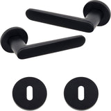 Rounded Modern lever handle on rose black - Decor Handles -