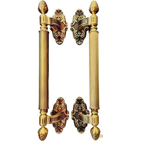 Royal antique pull handle on plate - offset - Decor Handles