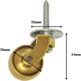 Solid Brass Castor Wheel - Screw-in - Decor Handles