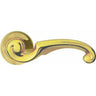 Solid brass twirled lever handle on rose - Decor Handles