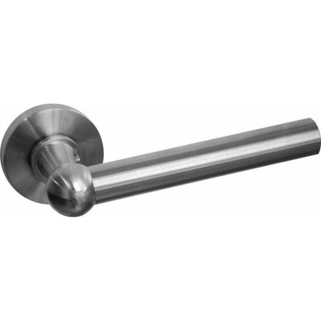 Solid stainless steel lever handle on rose - Decor Handles