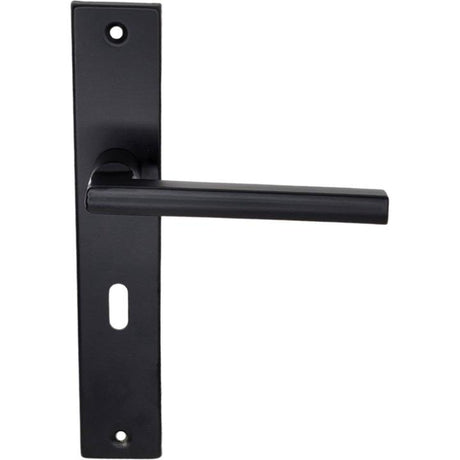 Square Modern Black Lever Handle on Plate - Decor Handles