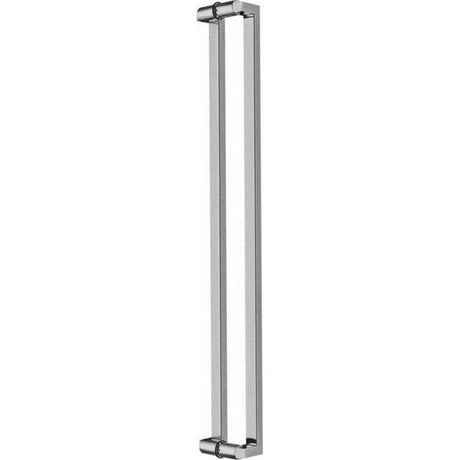 Square offset stainless steel pull handle with round arms - Decor Handles