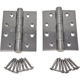 Stainless Steel Door Hinges - 100 X 75mm - Ball Bearing (201) - Decor Handles