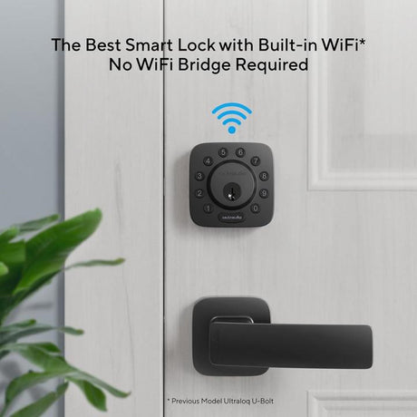 ULTRALOQ U-Bolt WiFi Smart Lock with Built-in WiFi - Black - Decor Handles - Smart Locks