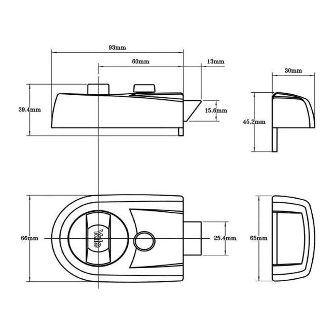 Y3 Nightlatch 60mm backset - Decor Handles - DOOR LOCKS